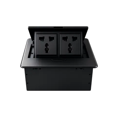 Round Pop-Up Power Box with Power Socket and RJ45, 1 POWER SOCKET / 1 RJ45; Copper; CCS 009 product image