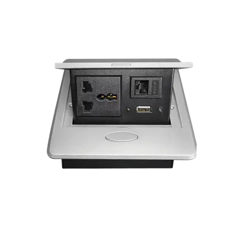 Compact Cable Cubby with Power, RJ45 and HDMI, 1 POWER / 1 RG45 / 1 HDMI; 30 CM; CCS 002 product image
