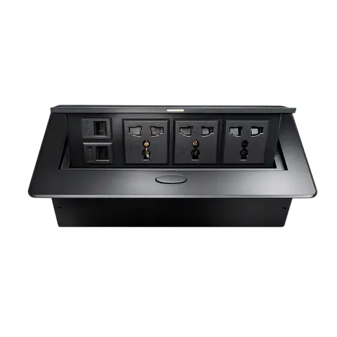 Hydraulic Cable Cubby with 3 Power Sockets and Dual RJ45, 3 POWER / 2 RG 45; 30 CM; CC 512 product image