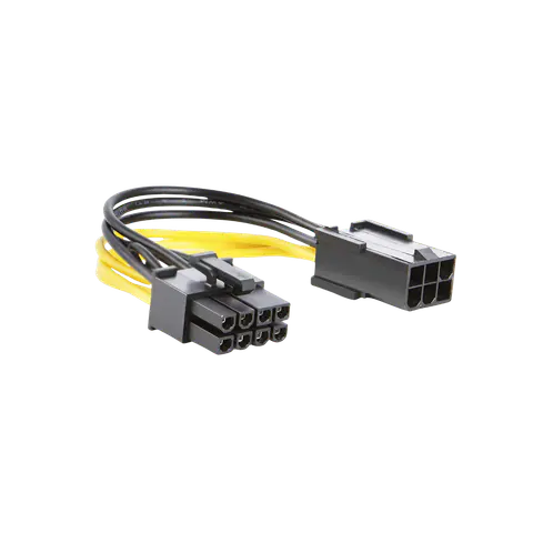 6-Pin to 8-Pin PCIe GPU Power Adapter Cable, PCIE 6-PIN FEMALE; PCIE 8-PIN MALE; Black; 0.3 M; CBL 005 product image