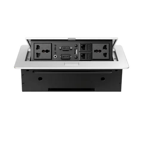 9-Port Hydraulic Cable Cubby Box with USB-C, 2 POWER / 2 RJ 45 / 1 HDMI / 1 USB / 1 VGA / 1 AUDIO / TYPE C; 30 CM; CC 502 product image
