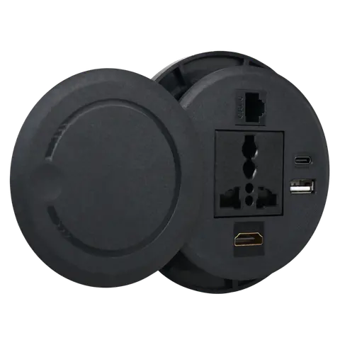 Round Cable Cubby / Compact Desk Cable Manager product image