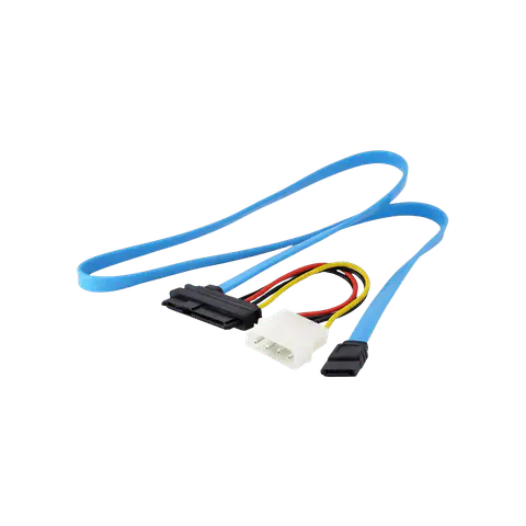 SFF-8482 SAS to SATA Data and Molex Power Adapter Cable, SFF-8482 29-PIN SAS DRIVE CONNECTOR; SATA 7-PIN DATA; 4-PIN MOLEX POWER; Black / Multicolor; 0.3 M; CBL 011 product image