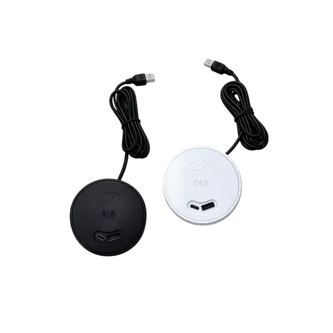 Round Wireless Charging Module with USB-A and USB-C, WIFI / 1 USB / 1 TYPE C; Black; 1.5 MTR; CDC 01 product image