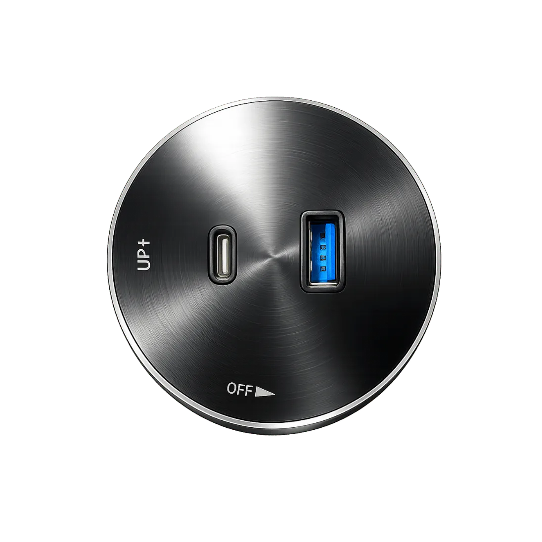Round Pop-Up USB-A and USB-C Charging Module product image